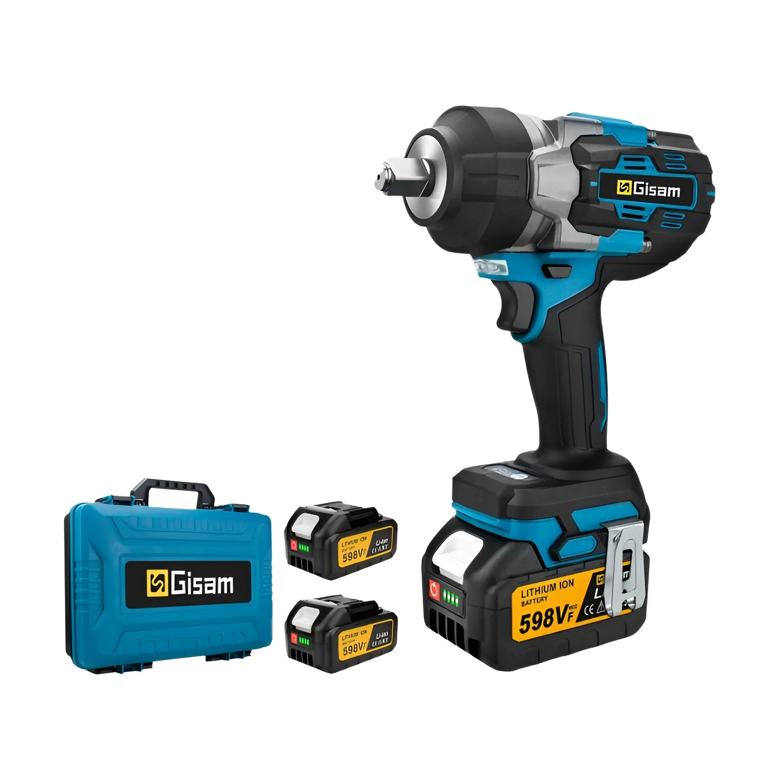 Gami-llave eléctrica sin escobillas 2800N.M, llave de impacto de 1/2 pulgadas, destornillador eléctrico, taladro Compatible con pasador de batería Makita de 18V