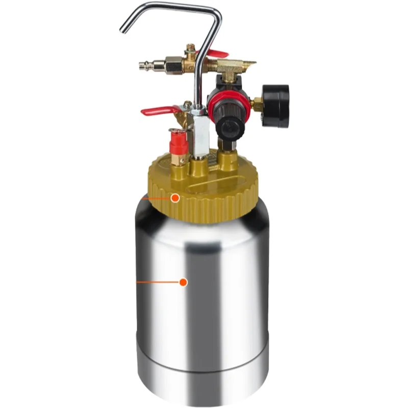 Olla a presión para pintura en aerosol, 2L/0,5 gal, tanque ligero, boquilla de 1,8mm, pistola de pintura en aerosol
