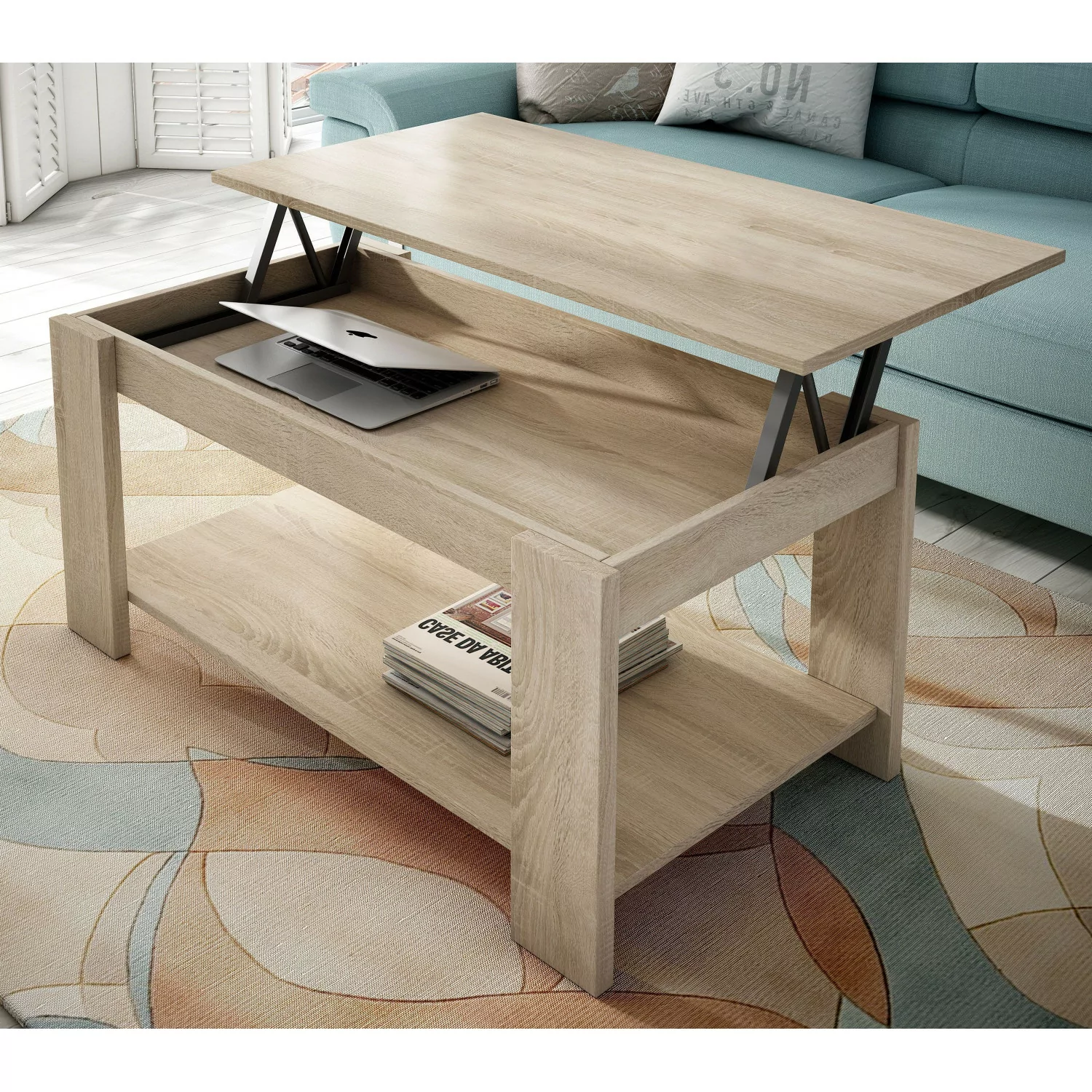 Mesa de centro elevable