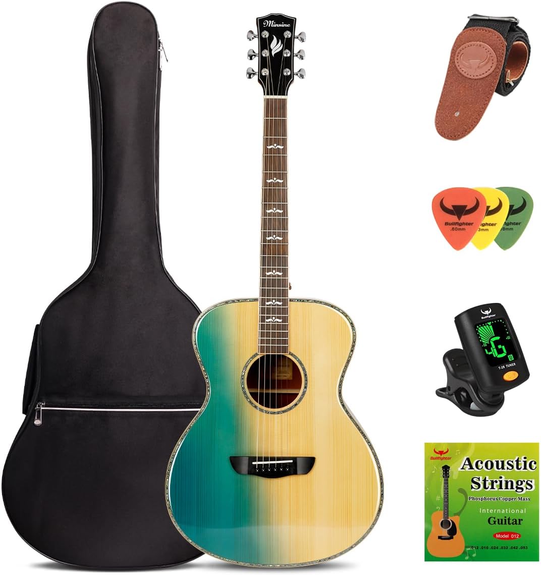 Kit de guitarra acústica ½ tamaño juvenil para principiantes, niños y adultos