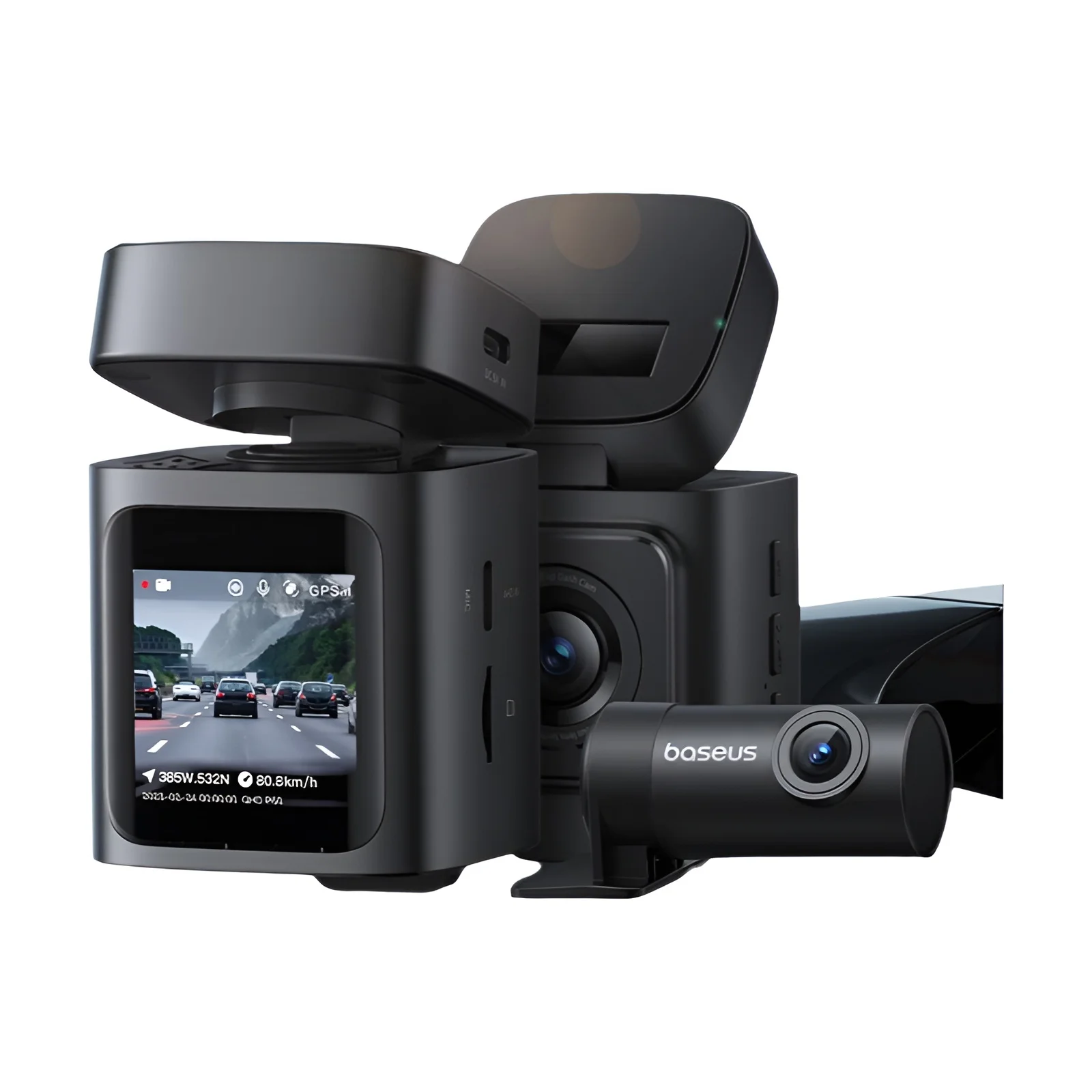 Baseus 3K Dash Cam VD1 cámara frontal y trasera HD GPS incorporado Galileo para Coches