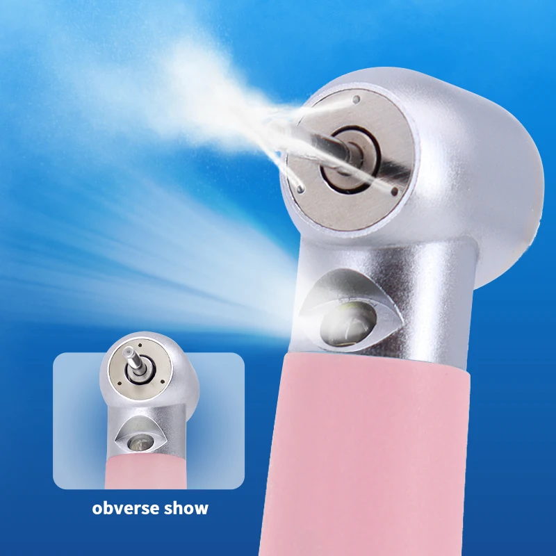 Pieza de mano Dental, luz LED rosa/NoLED, botón pulsador de pulverización de agua, pluma de rotación de alta velocidad, pieza de mano, rodamiento de cerámica de nanotecnología