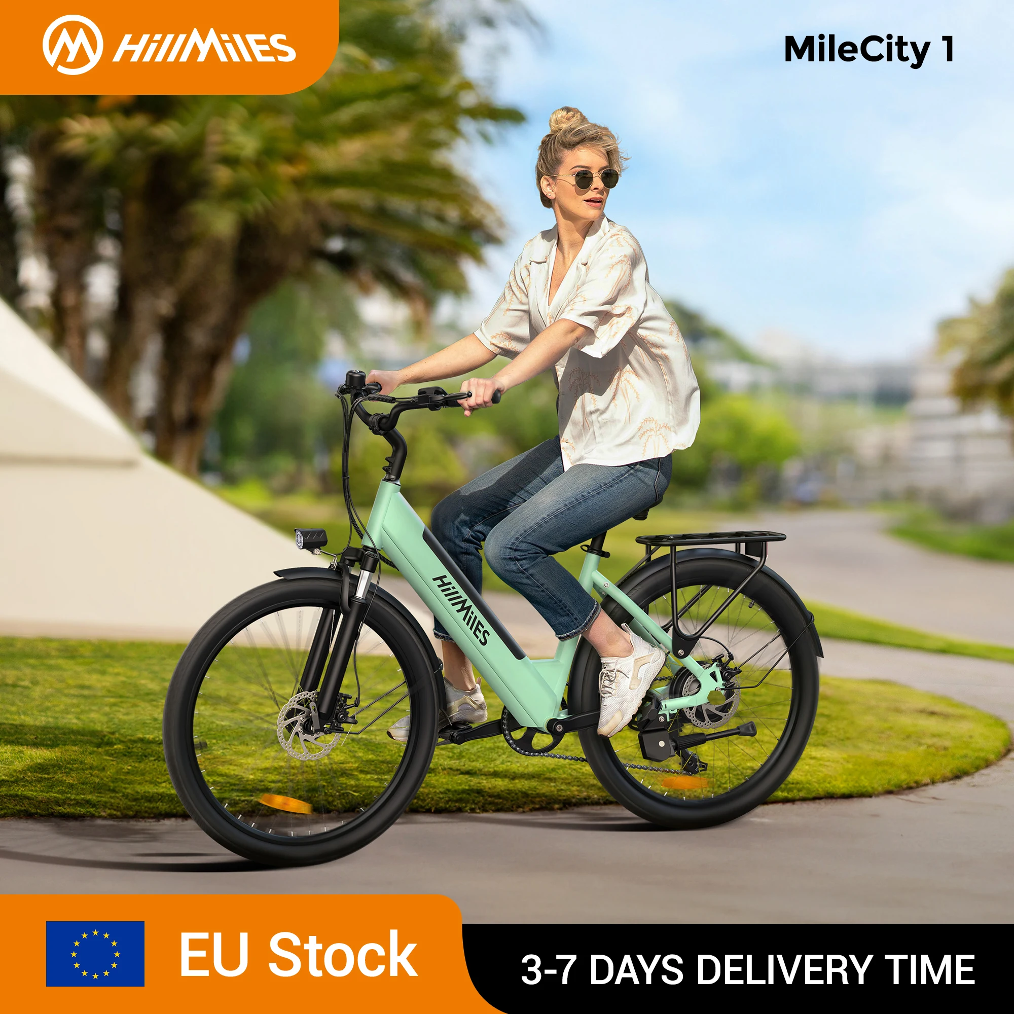 MileCity 1 Bicicleta eléctrica de 26 para viajes urbanos, alcance de 120 km, motor de 250 W, batería de 36 V 13 Ah, velocidad 25 km/h · Aliexpress - 4
