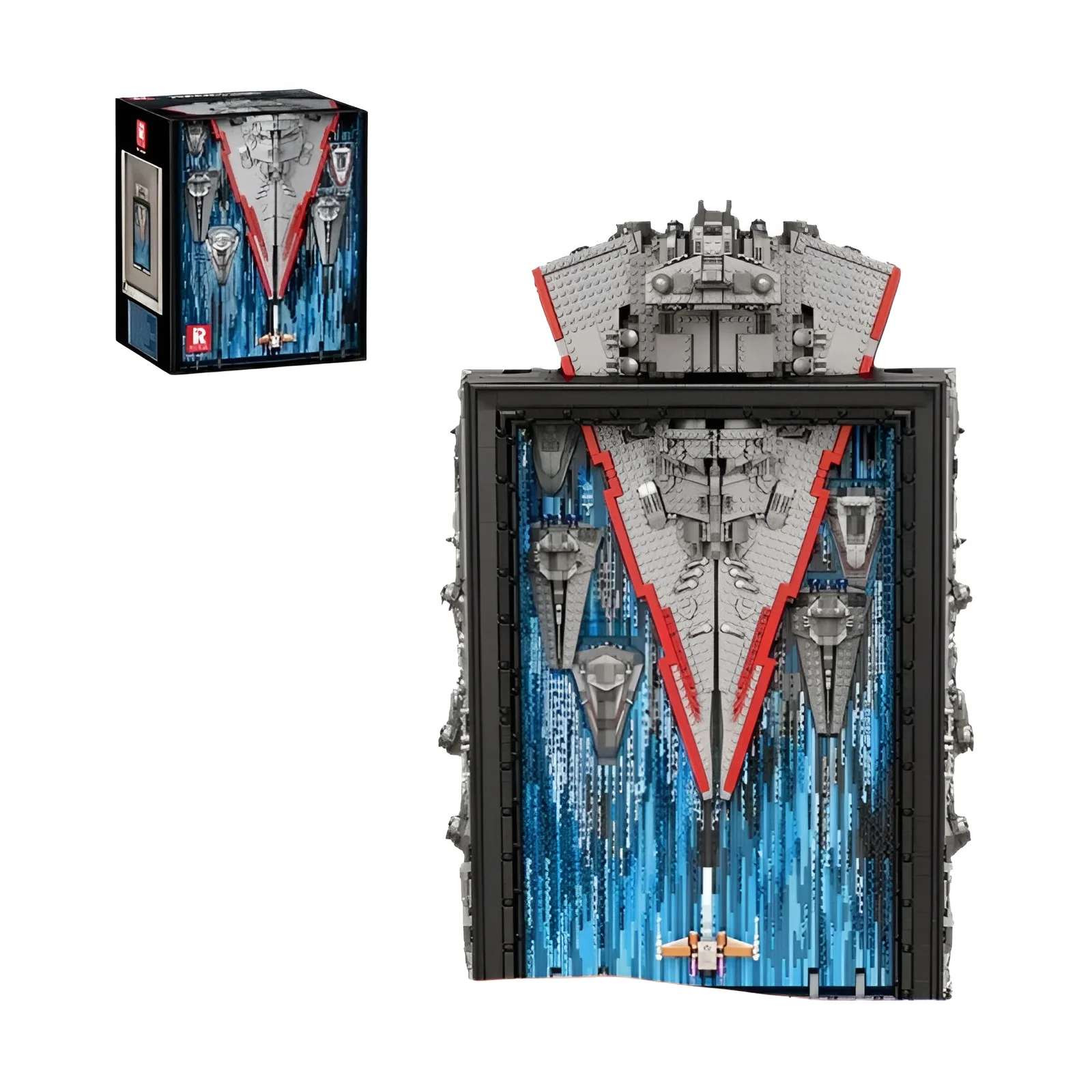 Nave espacial 3D marco de fotos modelo de bloques de construcción conjunto nave espacial batalla ladrillo