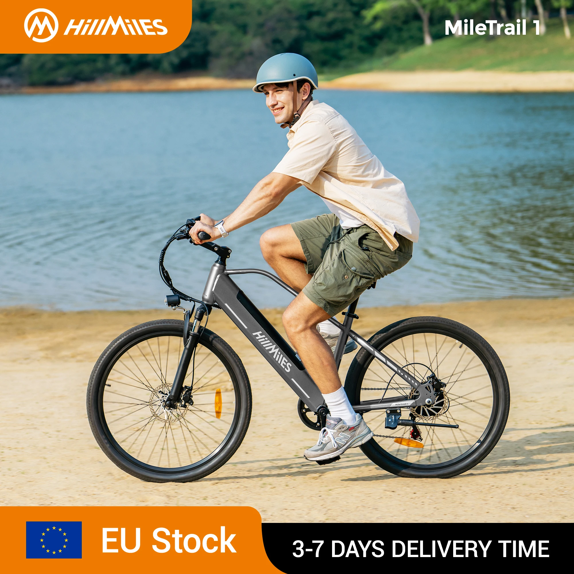 Bicicleta Eléctrica de Montaña HillMiles MileTrail, 250W, Batería de 36V 13Ah, 25km/h, Suspensión Delantera, 7 Velocidades, Frenos de Disco Mecánicos
