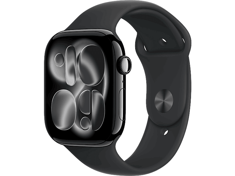 Apple Watch Series 11 2025 - GPS, 46 mm, Caja de aluminio Negro Azabache, Correa deportiva Negra, M/L, Calidad del sueño, 24h Autonomía · Mediamarkt -