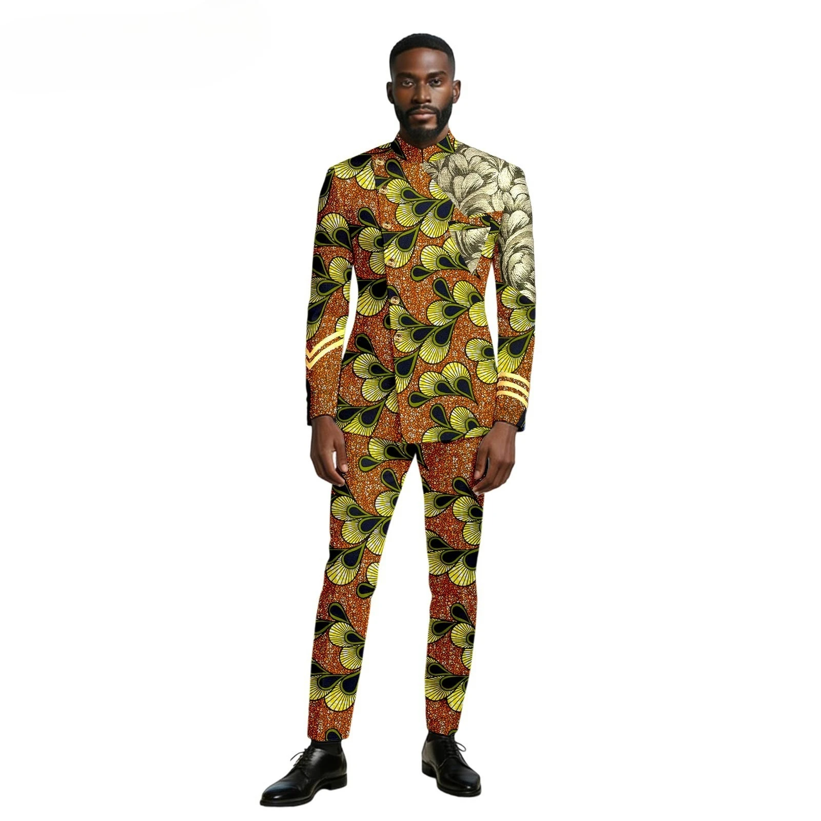 Traje casual de dos piezas para hombre estilo étnico africano
