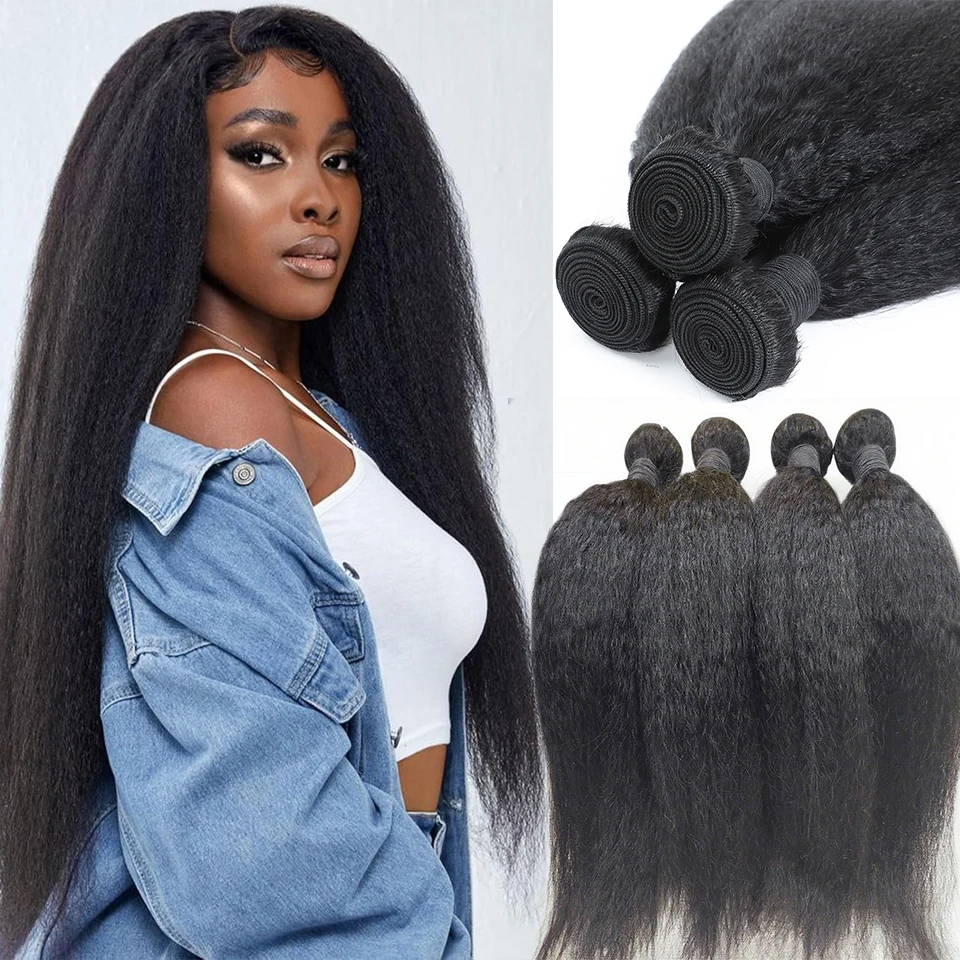 Paquetes de Cabello Natural Liso Kinky 100% Cabello Humano