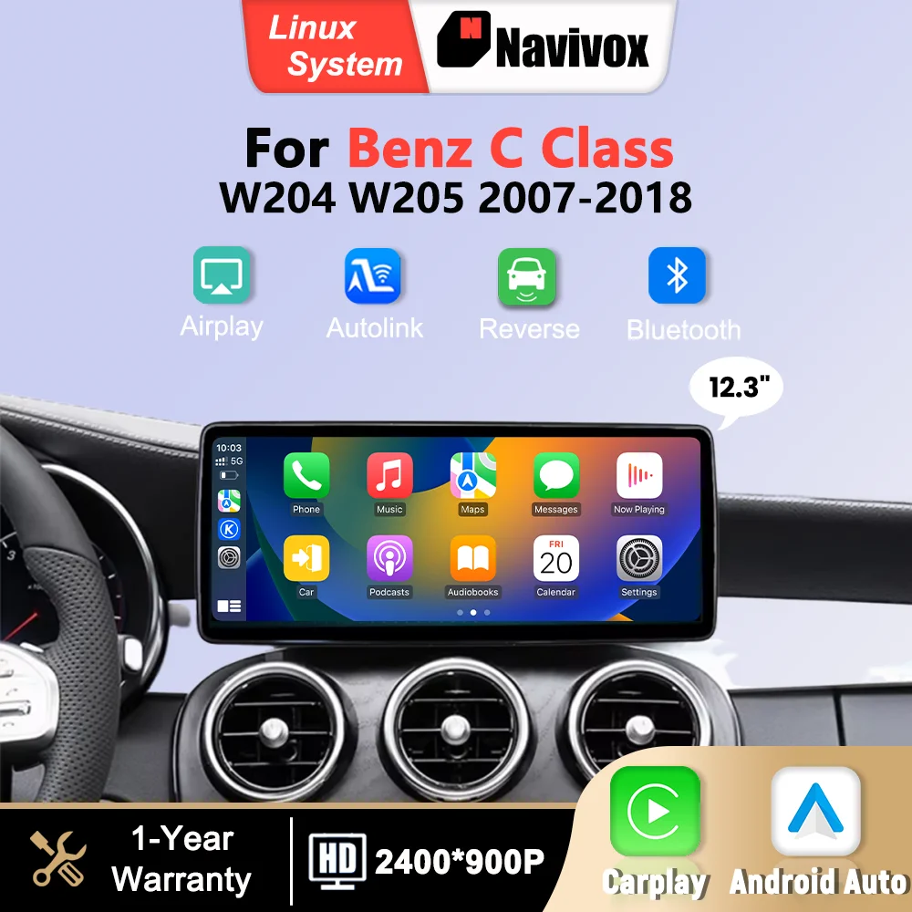 Benz Clase C W204 S205 C204 Pantalla Multimedia Linux