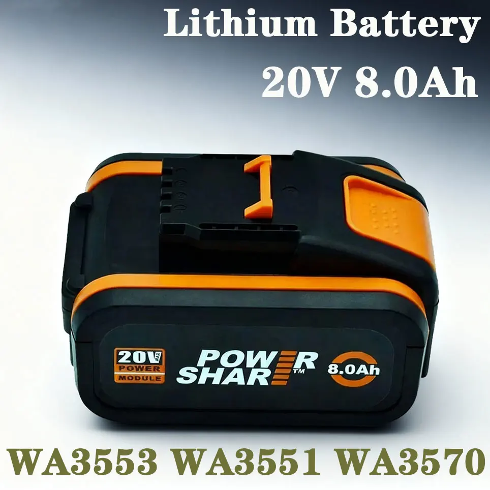 Batería de litio recargable original Worx de 20V y 8.0Ah WA3553 WA3551
