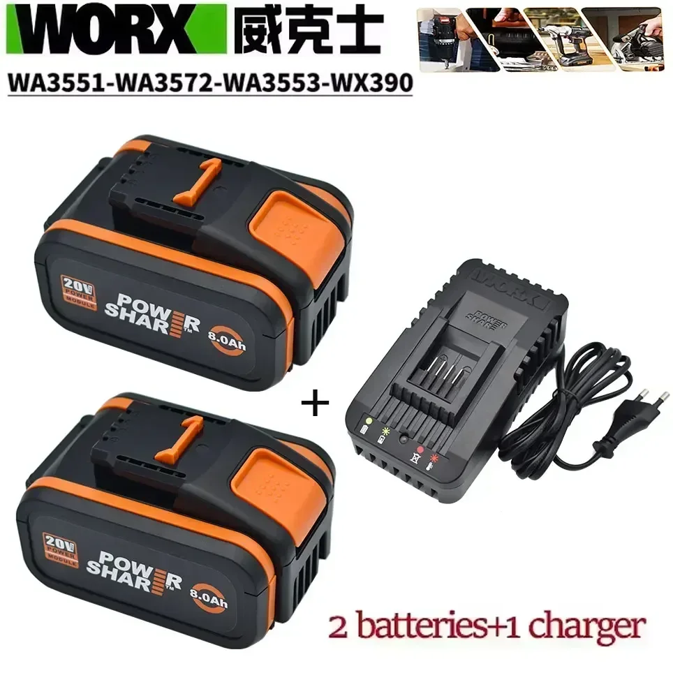 Worx Batería de Litio Worx WA3553/WA3551/WA3553.1/WA3570 20V 8.0Ah