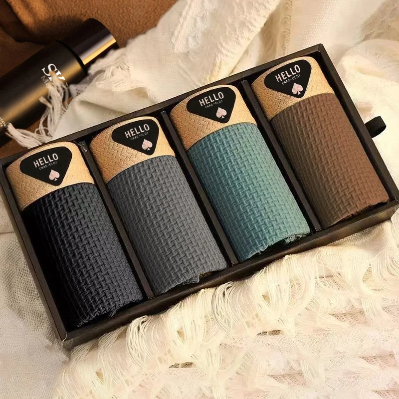 4 Uds. Calzoncillos Boxer para Hombre Lencería Malla Ajustada