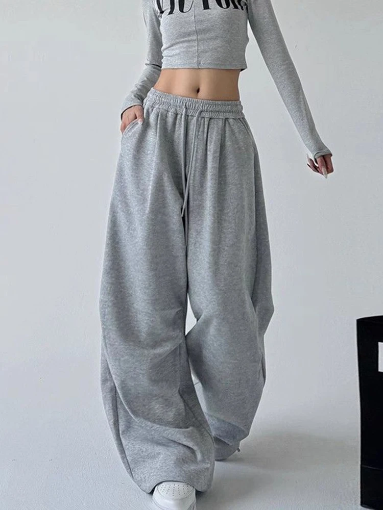 Pantalones Deportivos Anchos Estilo Y2K Harajuku para Mujer