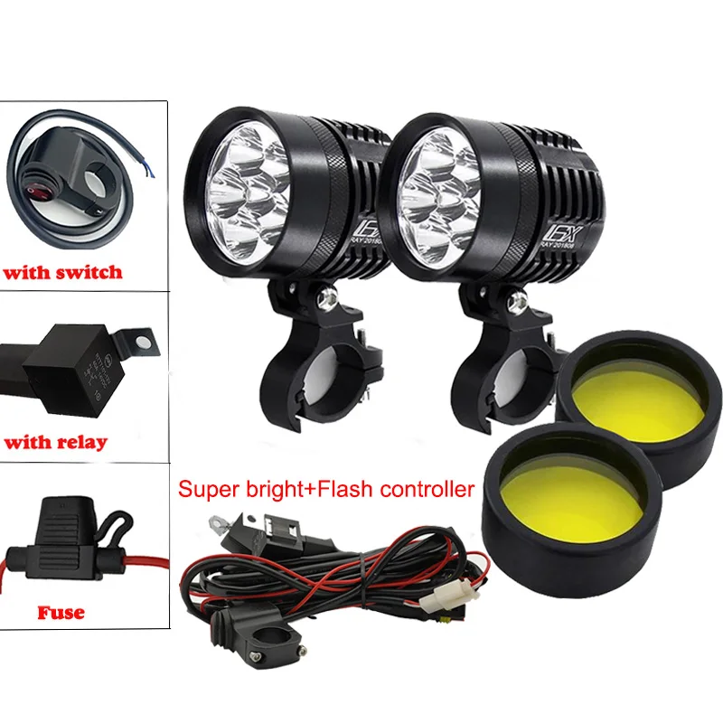 Luces antiniebla para motocicleta, 12000LM, para BMW, motocicleta, luz antiniebla LED auxiliar