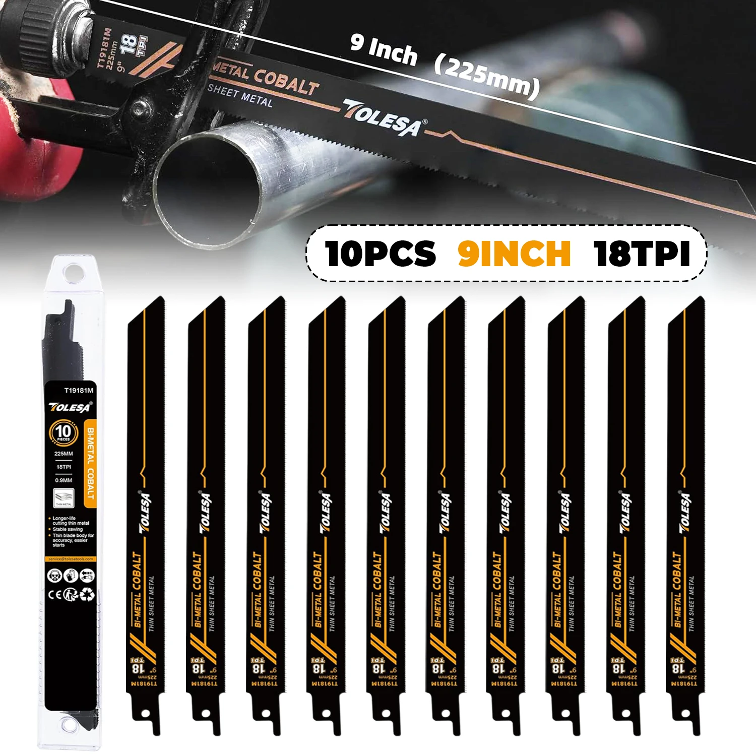 Tolesa 10 Uds Hojas de Sierra Bimetálicas