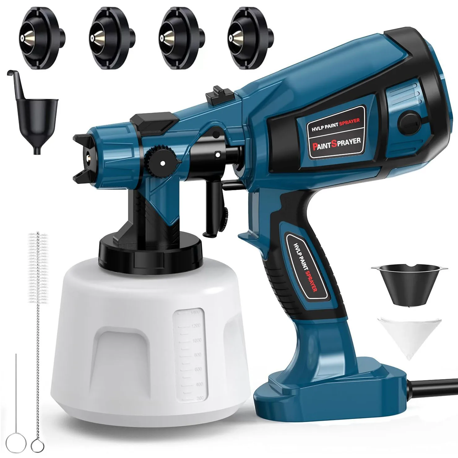 Pistola de Pulverización Eléctrica de 800W y 1400ml, Pulverizador de Pintura HVLP