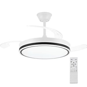 Ventilador de Techo con Luz LED 72W Motor DC Silencioso Aspas Retráctiles